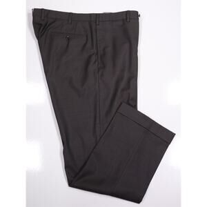 Incotex Brown Black Woven Super 140's Wool Flat Front Dress Pants Trousers 38x31